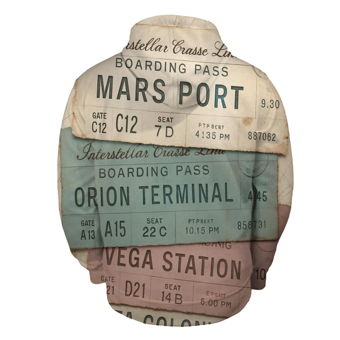 Retro Starliner Boarding Pass Collage hoodie trends