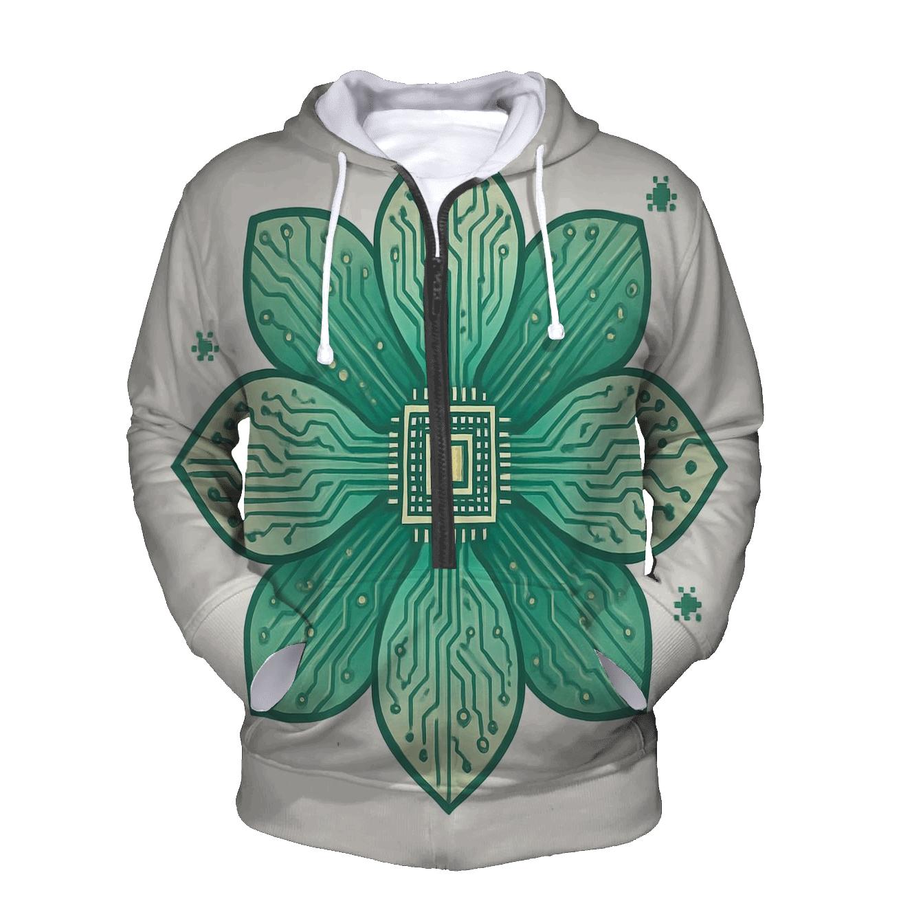 Botanical Circuit Blossom hoodies fashion