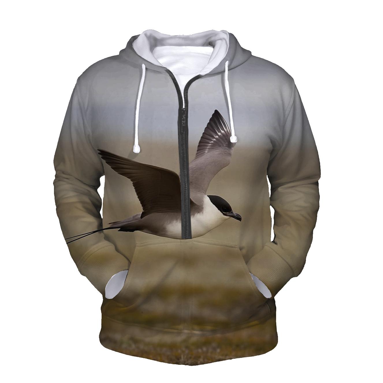 Tundra Flight Long Tailed Jaeger embroidered hoodies