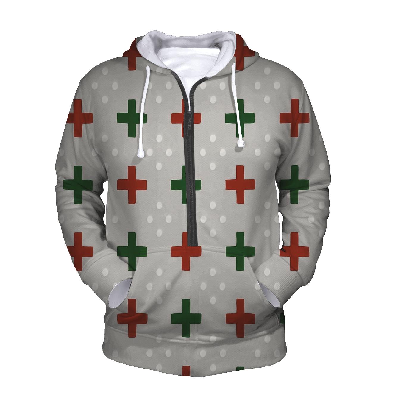 Nordic Snow Knit Grid designer hoodies