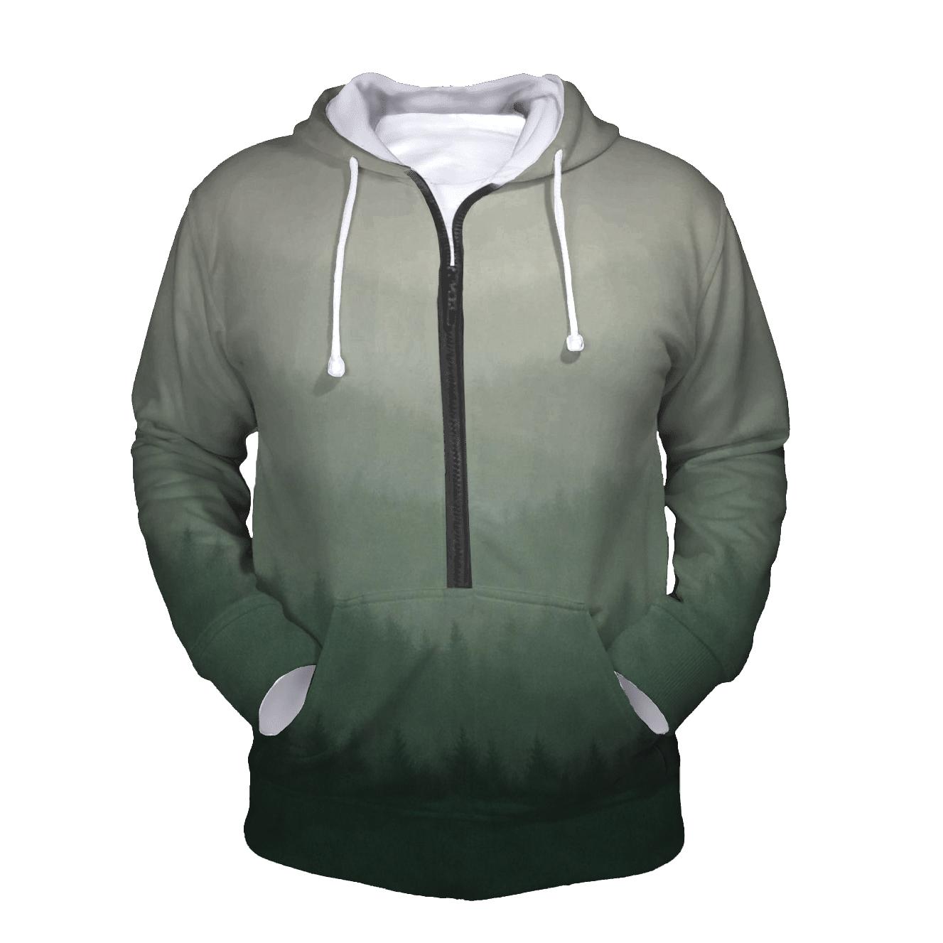 Fogbound Forest Gradient embroidered hoodies