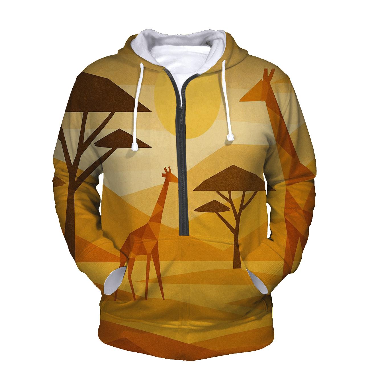 Geometric Safari Mirage embroidered hoodies