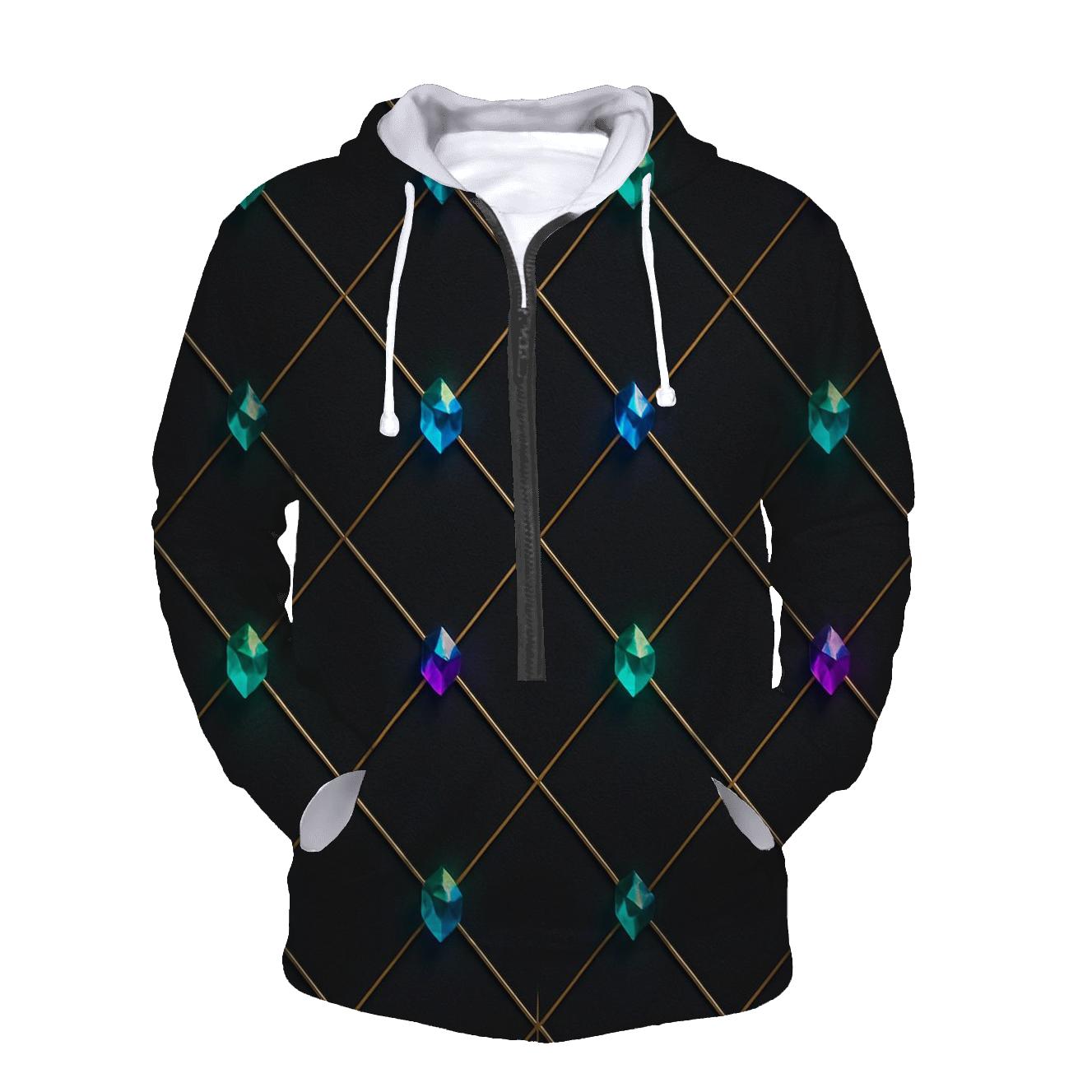 Charcoal Gem Lattice graphic hoodies