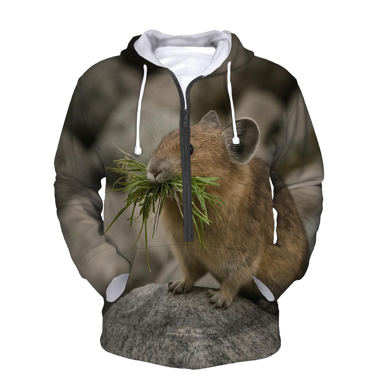 Talus Watch Pika Foraging embroidered hoodies