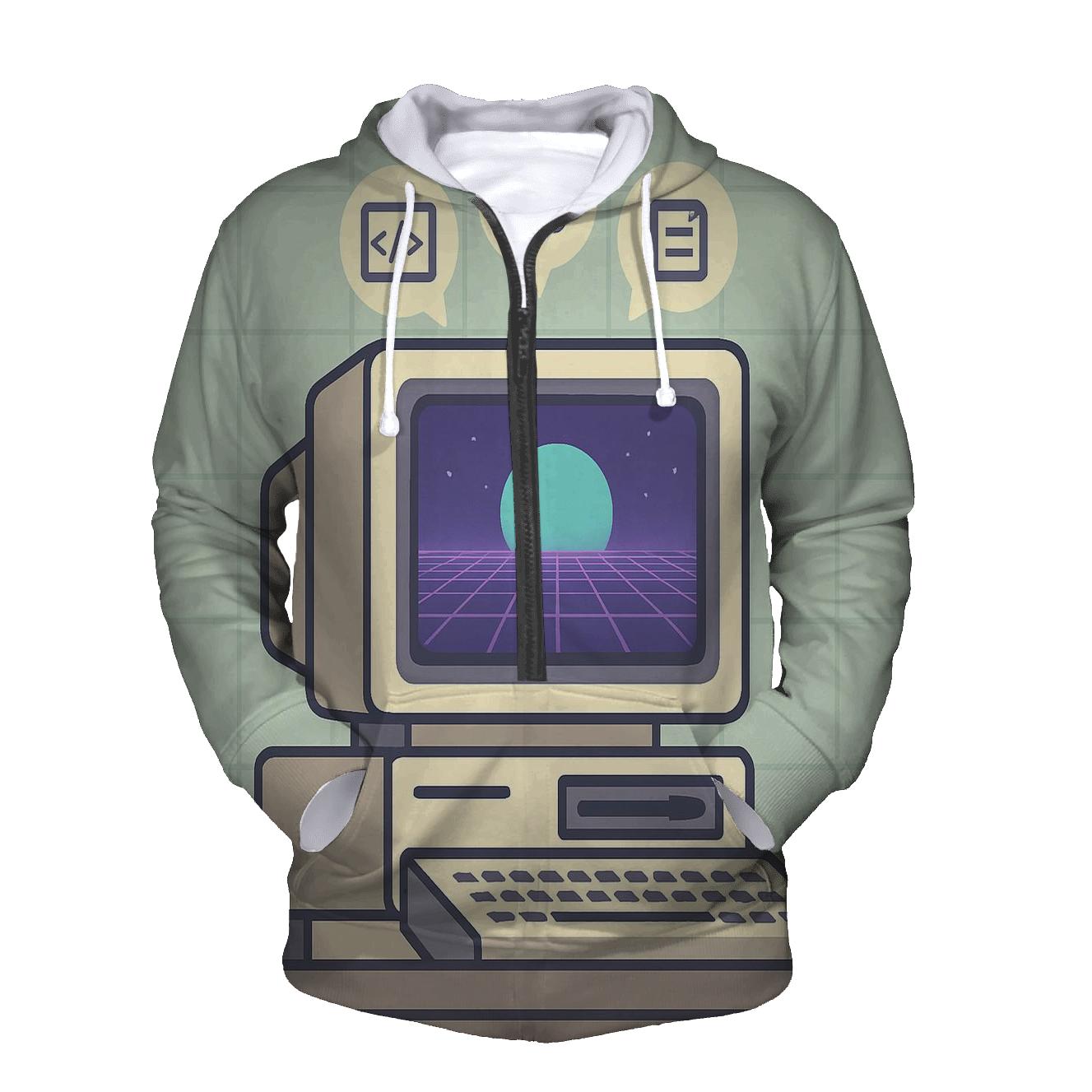 Retro Computer Dream Grid hoodie trends