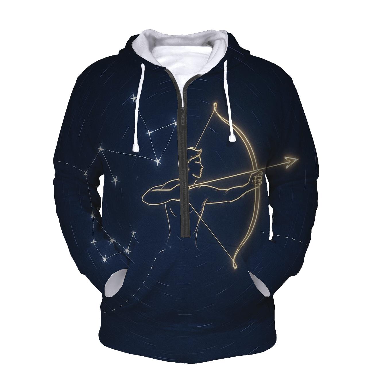 Sagittarius Archer Star Trail Map lightweight hoodies