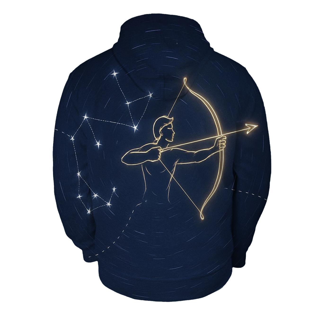 Sagittarius Archer Star Trail Map lightweight hoodies