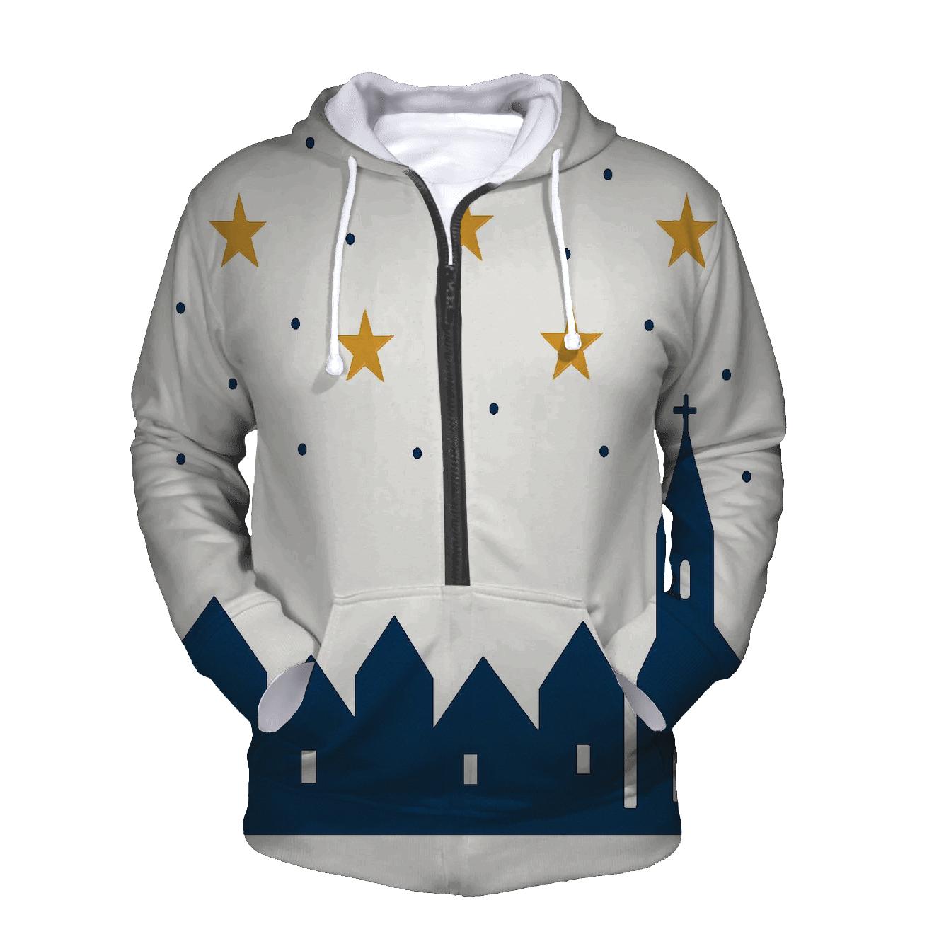 Silent Night Village Silhouette designer hoodies