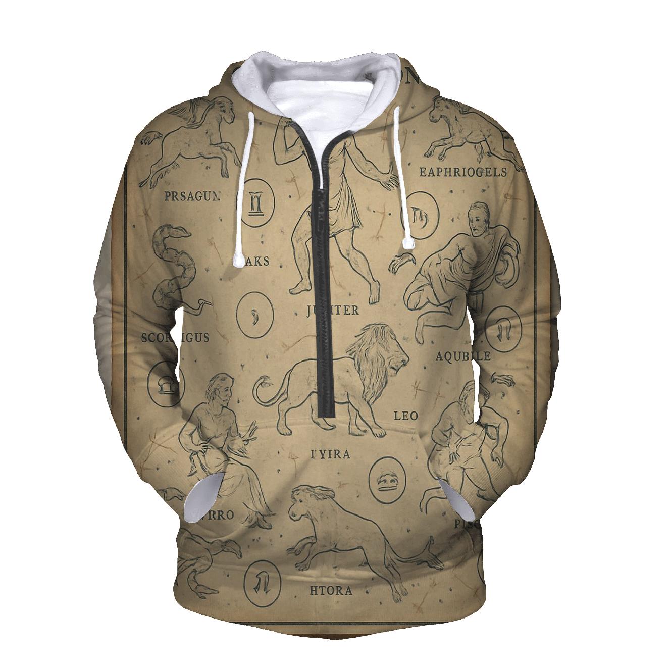 Sepia Star Chart Classroom Wall Map designer hoodies