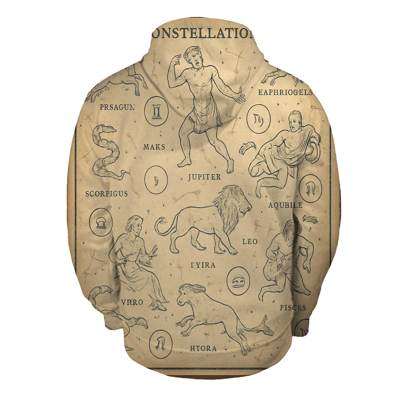 Sepia Star Chart Classroom Wall Map designer hoodies