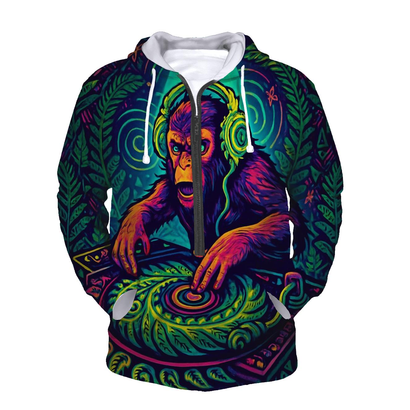 Fractal Jungle Beat premium hoodies