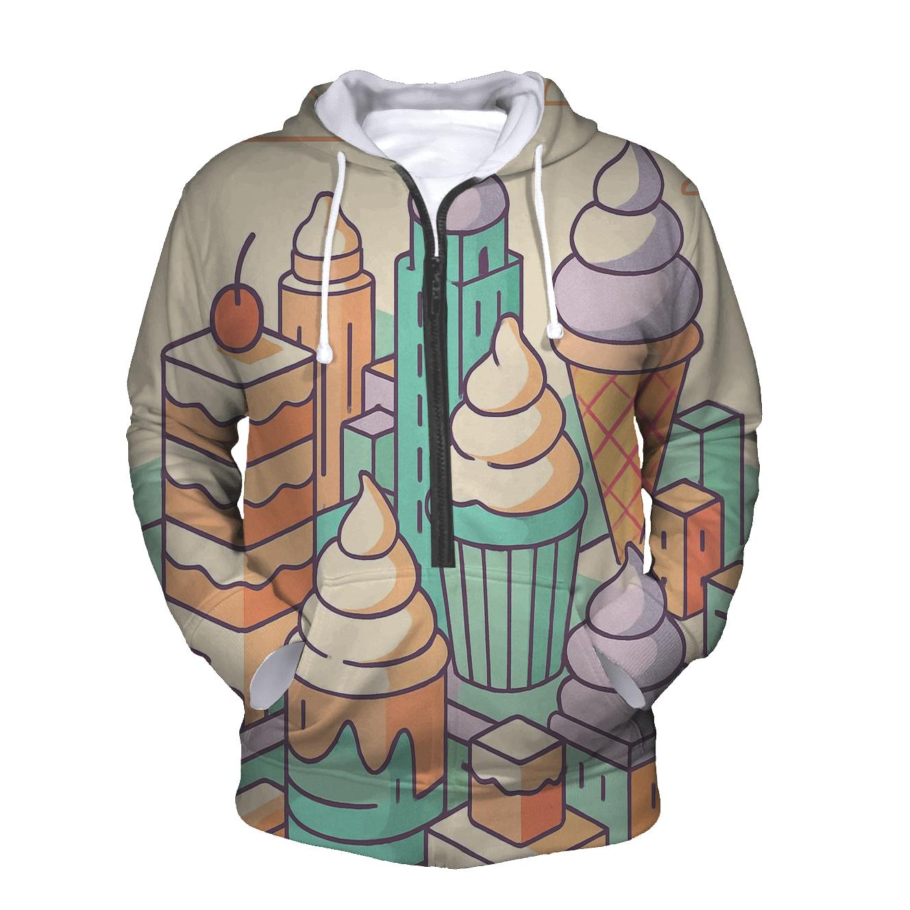 Retro Futurist Dessert City pullover hoodies
