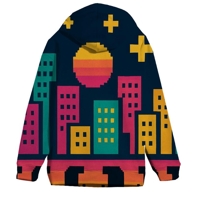 Pixel Arcade City Lights heavyweight hoodies