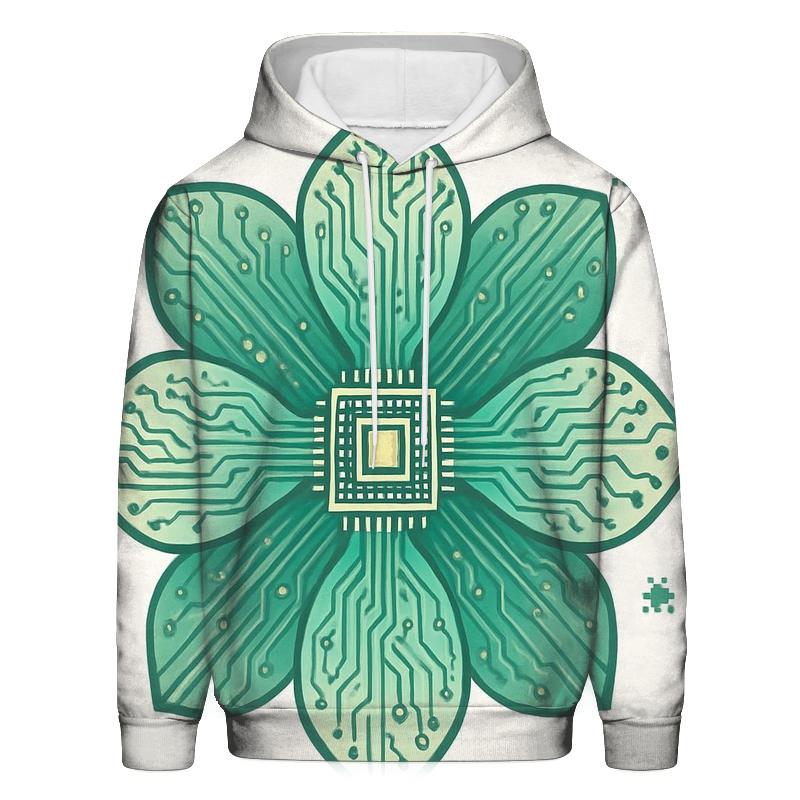 Botanical Circuit Blossom zip-up hoodies