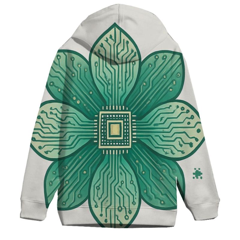 Botanical Circuit Blossom zip-up hoodies