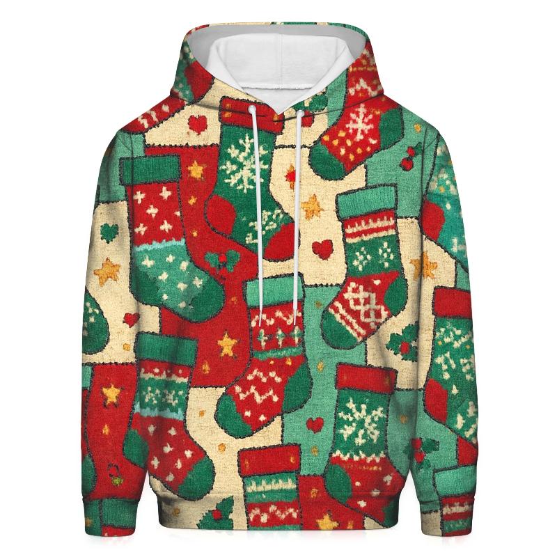 Mismatched Stocking Patchwork Design hoodie styles