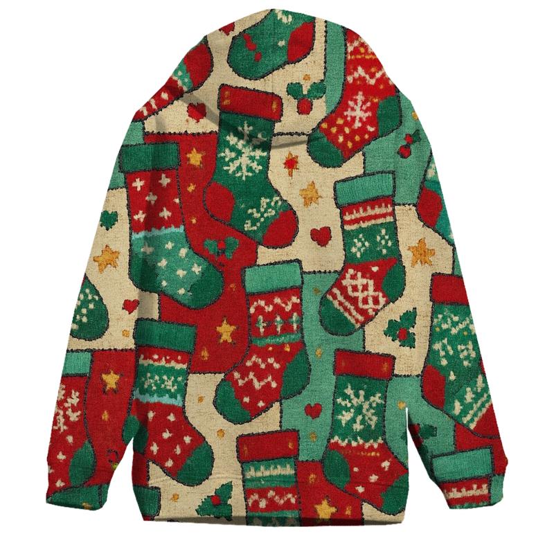Mismatched Stocking Patchwork Design hoodie styles