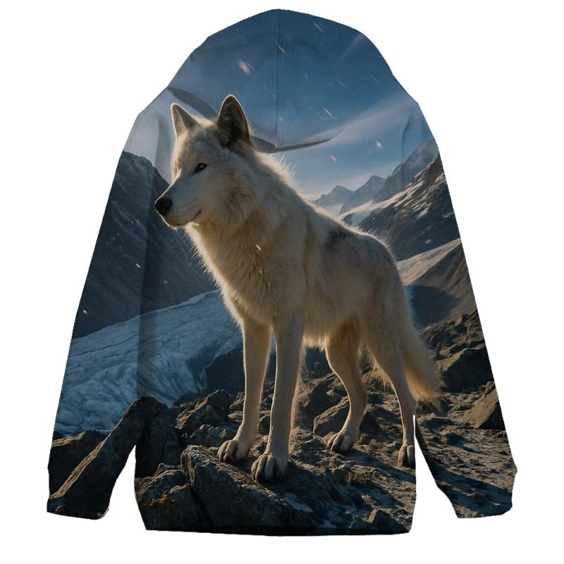 High Alpine Wolf On Glacier Moraine hoodie designs