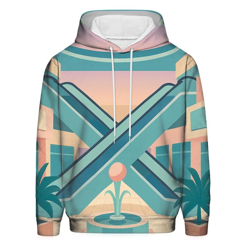 Vaporwave Mall Atrium pullover hoodies