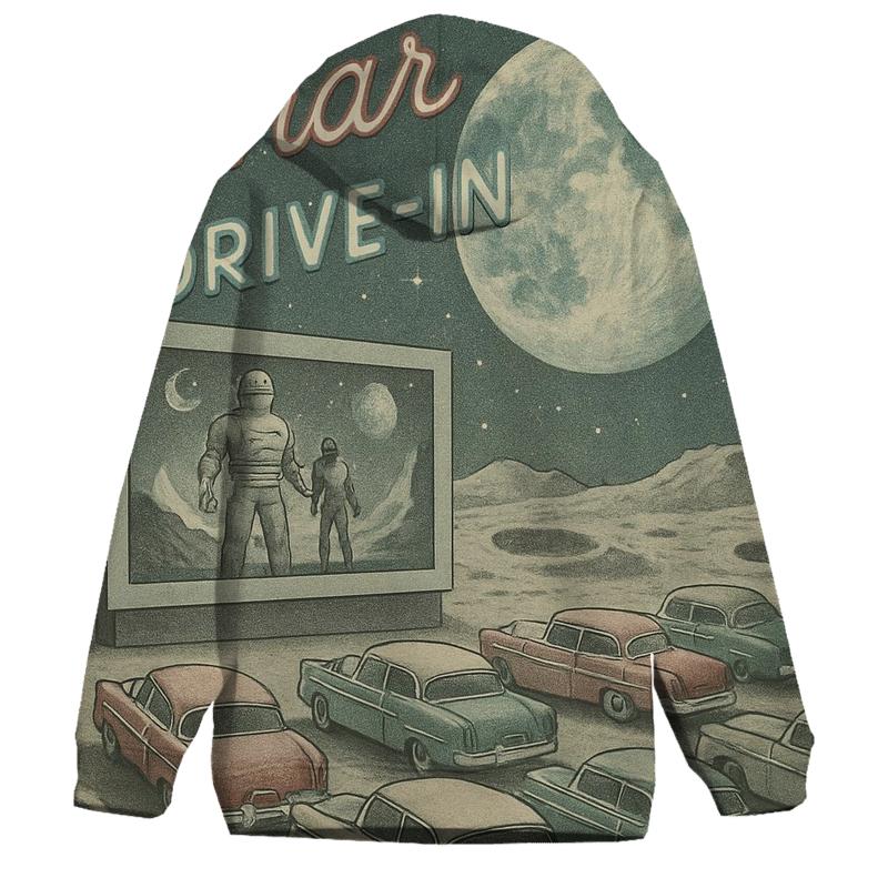 Retro Lunar Drive In Theater Scene pullover hoodies