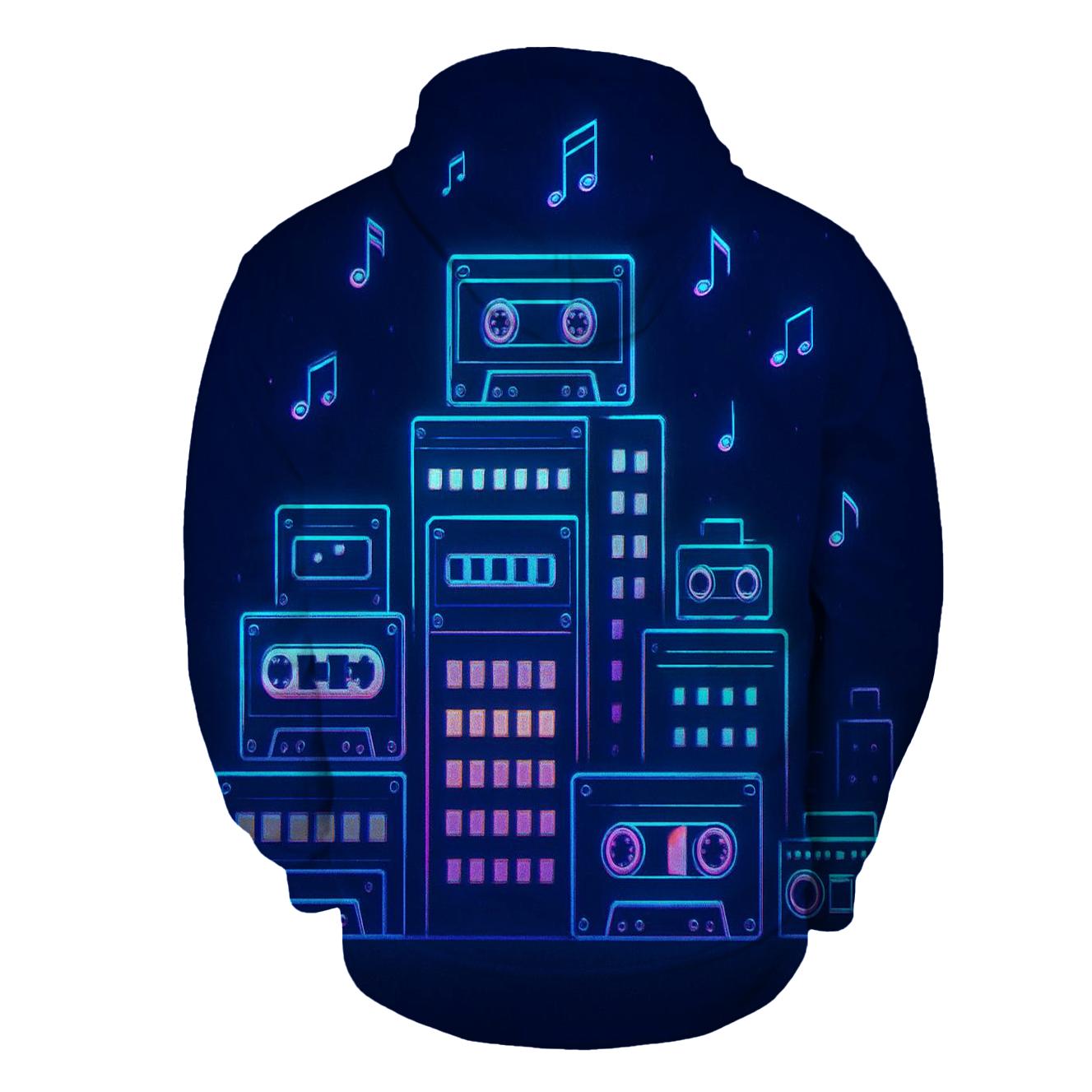 Neon Mixtape Skyline designer hoodies