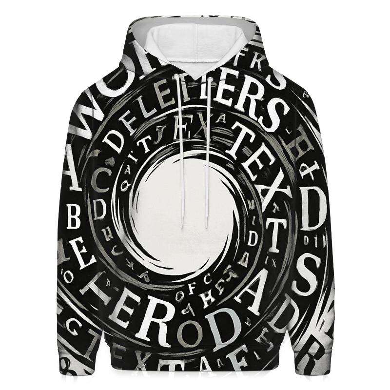 Monochrome Typographic Storm graphic hoodies