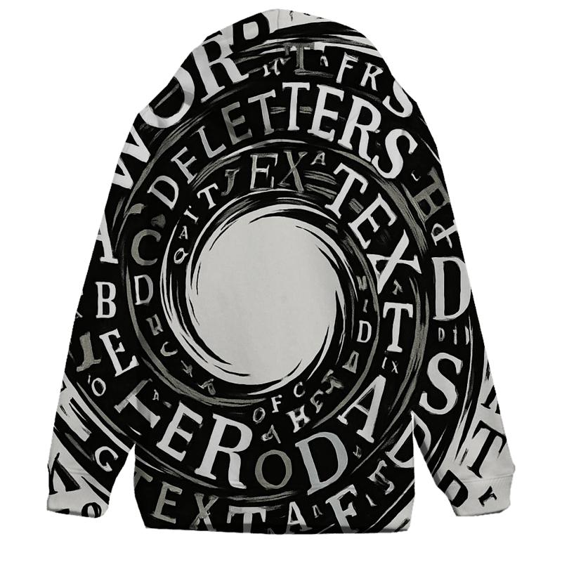 Monochrome Typographic Storm graphic hoodies