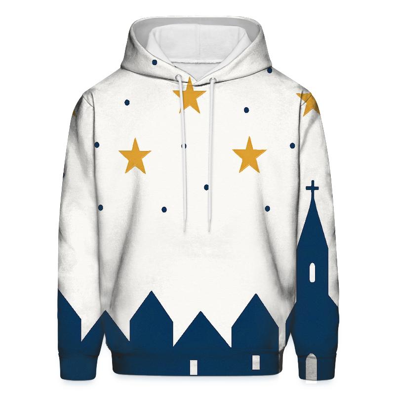 Silent Night Village Silhouette embroidered hoodies