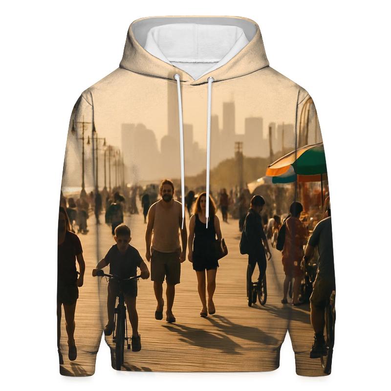 Coney Island Boardwalk With Distant Skyline hoodie trends
