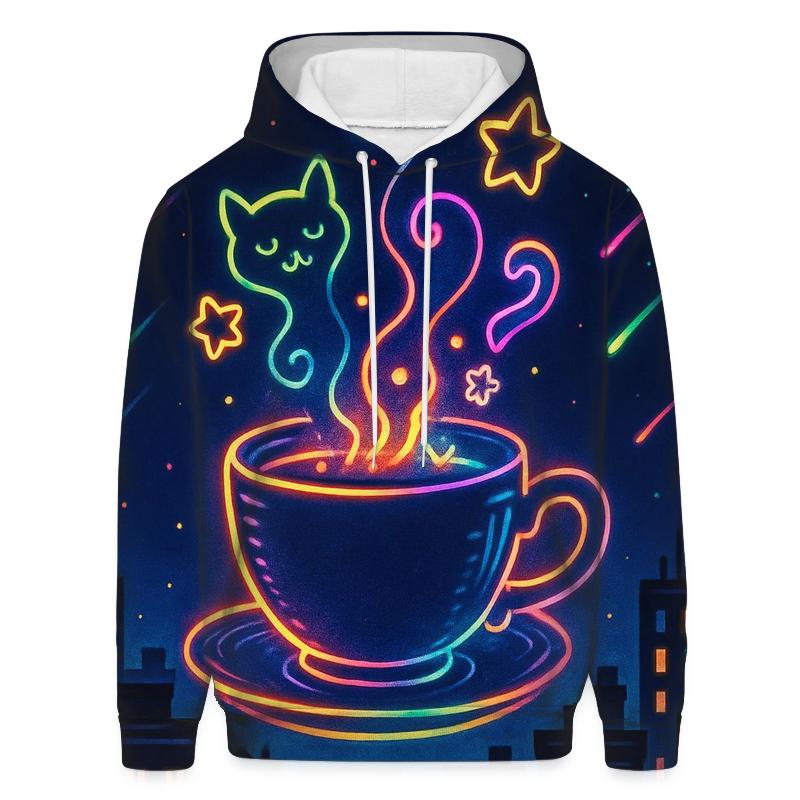 Neon Tea Time Meteor Shower pullover hoodies