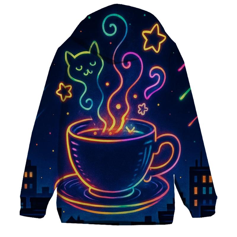 Neon Tea Time Meteor Shower pullover hoodies
