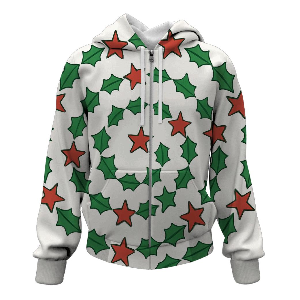 Starlit Holly Spiral printed hoodies