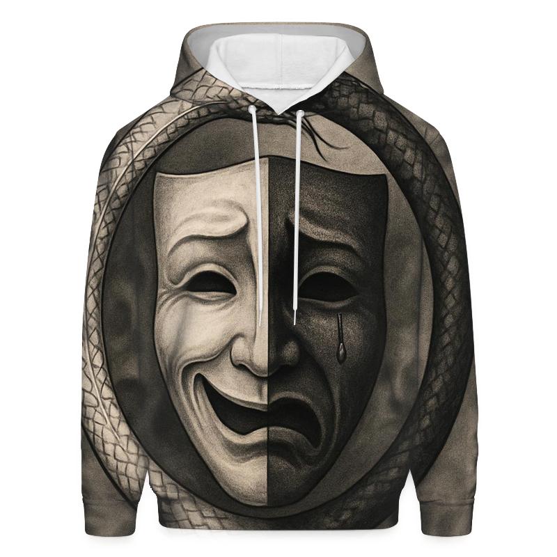 Mask Of Duality Ouroboros graphic hoodies