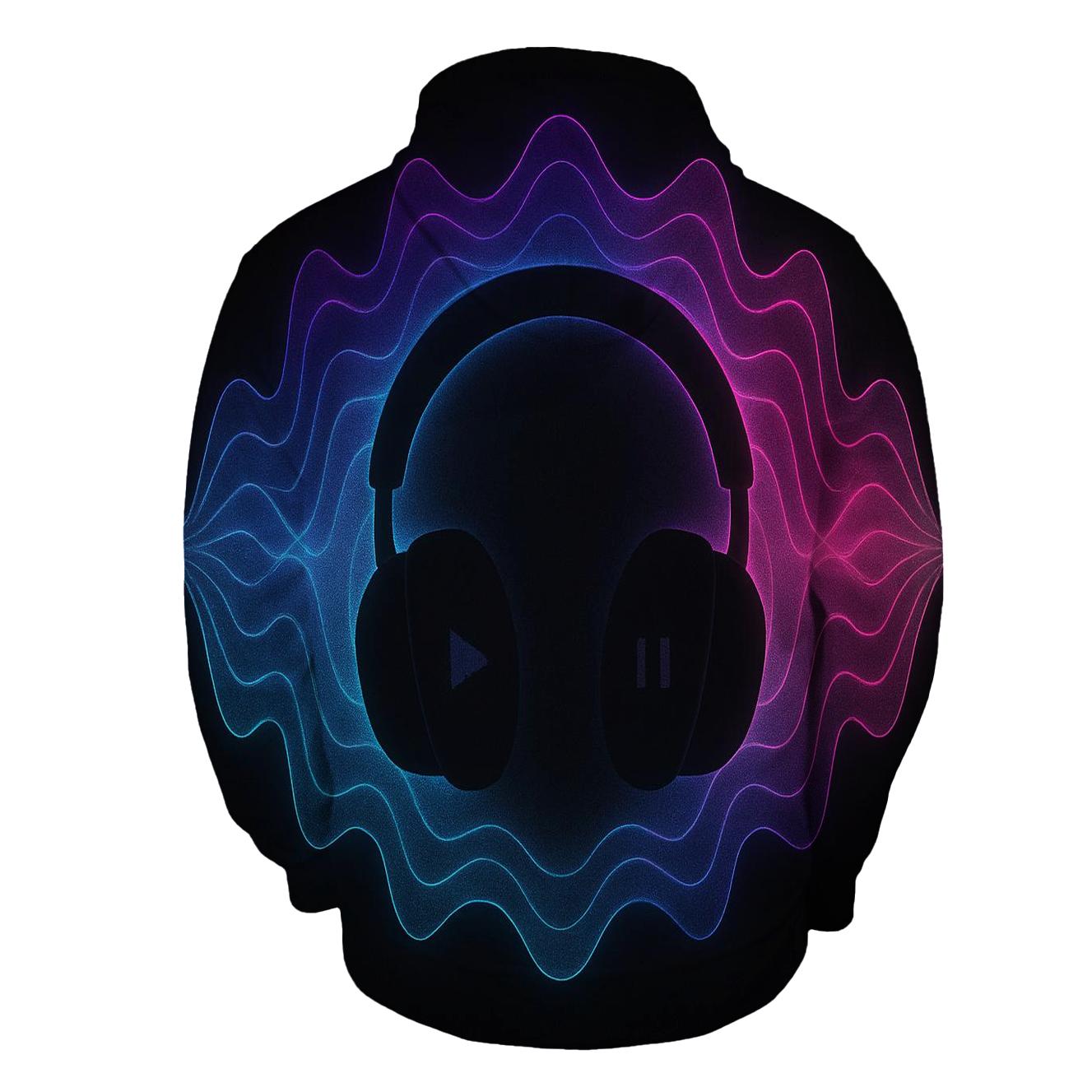 Holographic Headphone Aura pullover hoodies