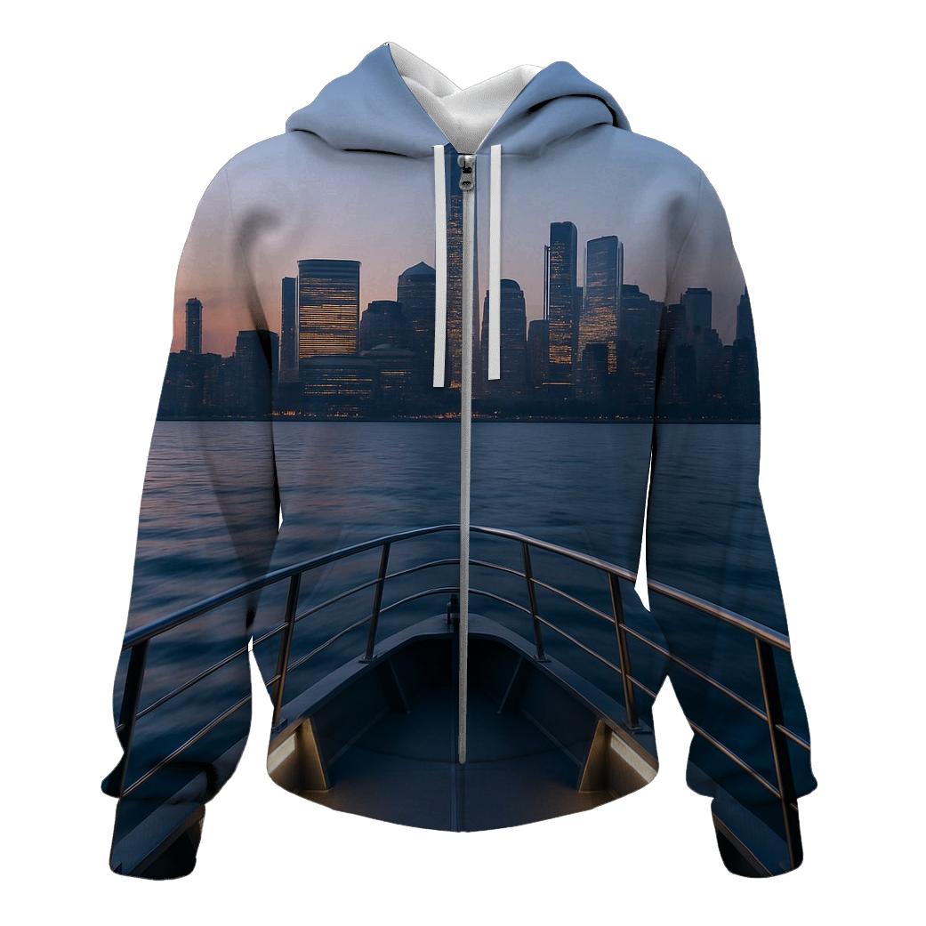 Hudson River Ferry Dawn Approach lightweight hoodies
