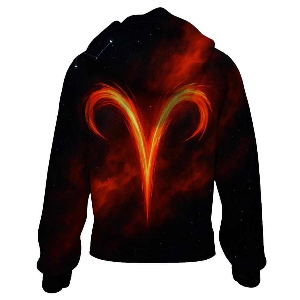 Luminous Aries Fire Arc designer hoodies