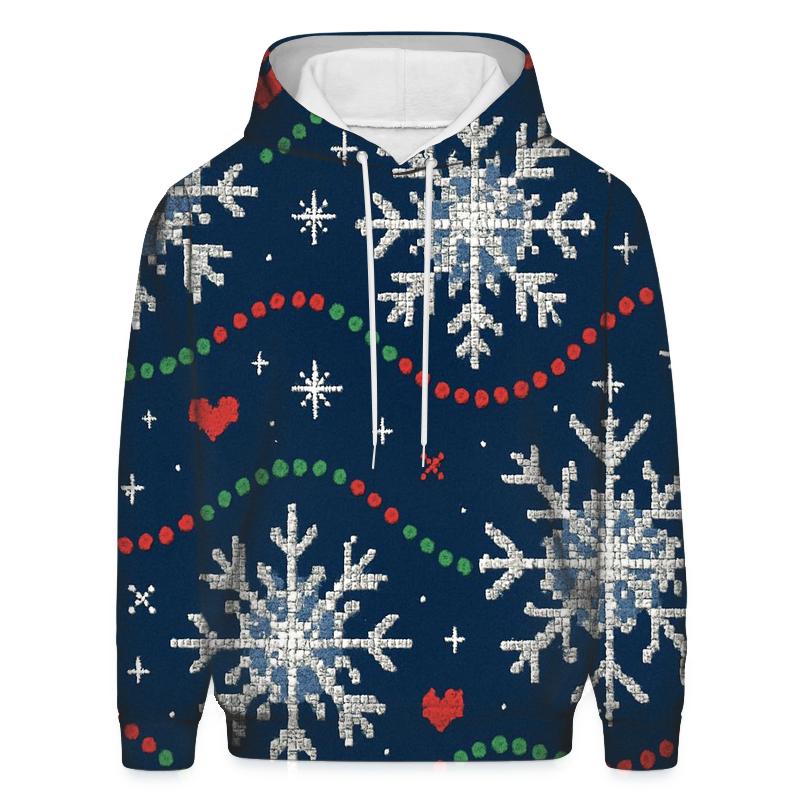 Midnight Snowflake Disco Garland Design heavyweight hoodies