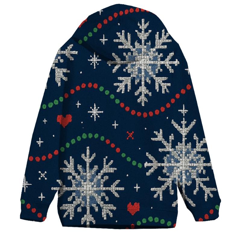 Midnight Snowflake Disco Garland Design heavyweight hoodies