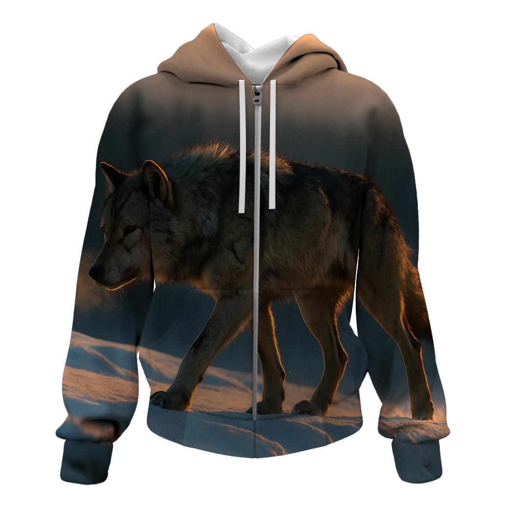 Alpha Wolf On Winter Ridge Patrol custom hoodies