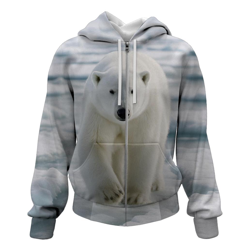 Ice Floe Polar Bear Patrol embroidered hoodies