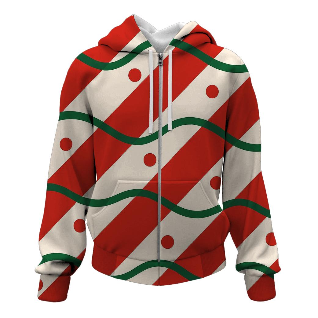 Candy Cane Wave Rhythm lightweight hoodies