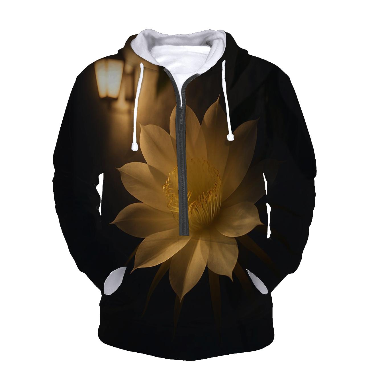Night Blooming Cereus In Courtyard Shadow heavyweight hoodies