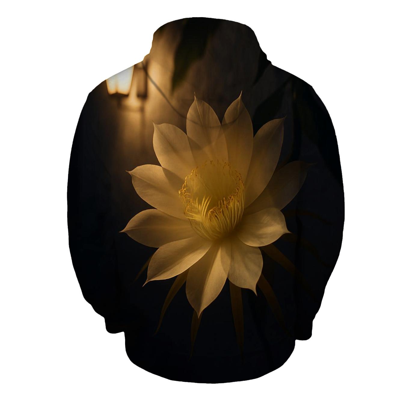 Night Blooming Cereus In Courtyard Shadow heavyweight hoodies