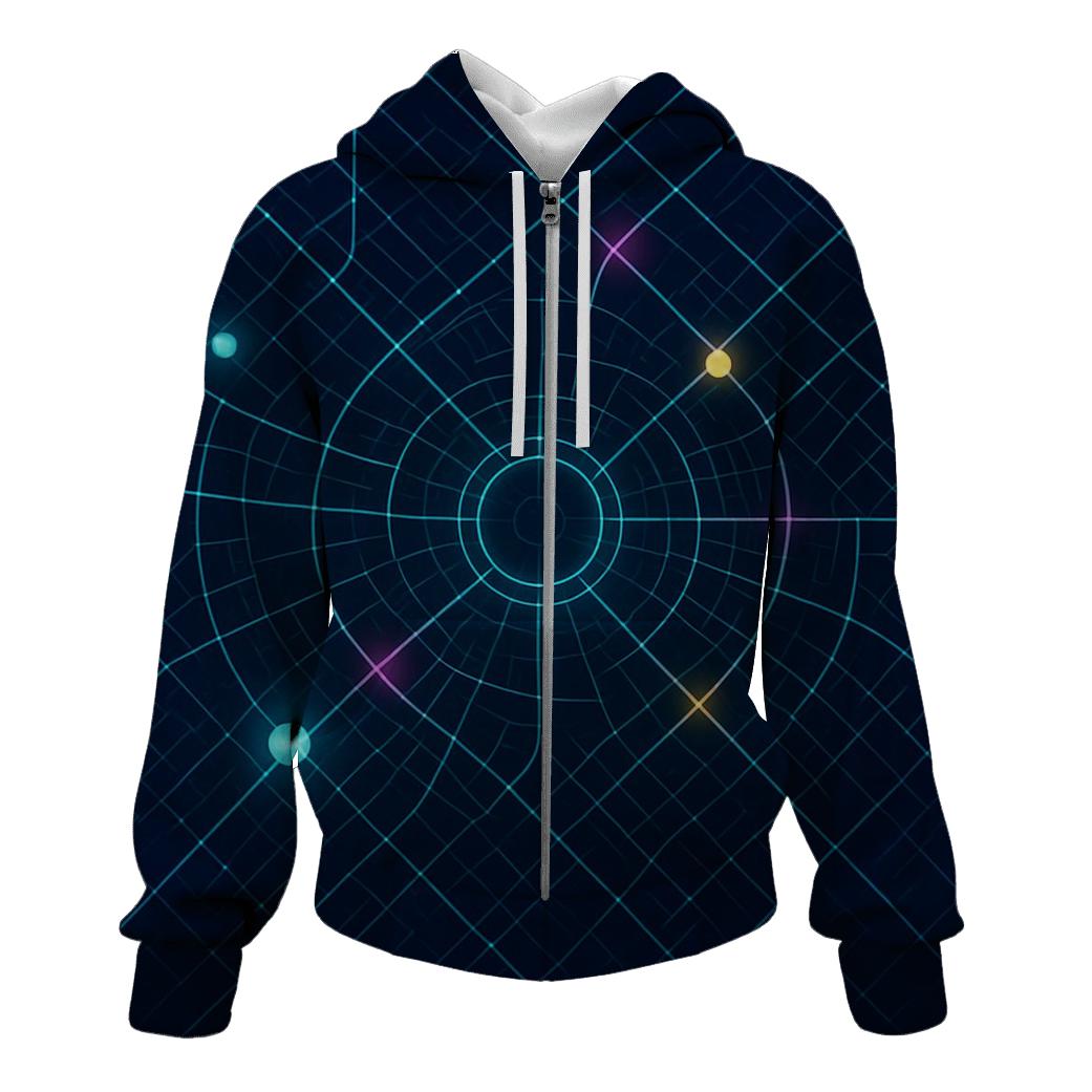 Neon Cartography City Grid heavyweight hoodies