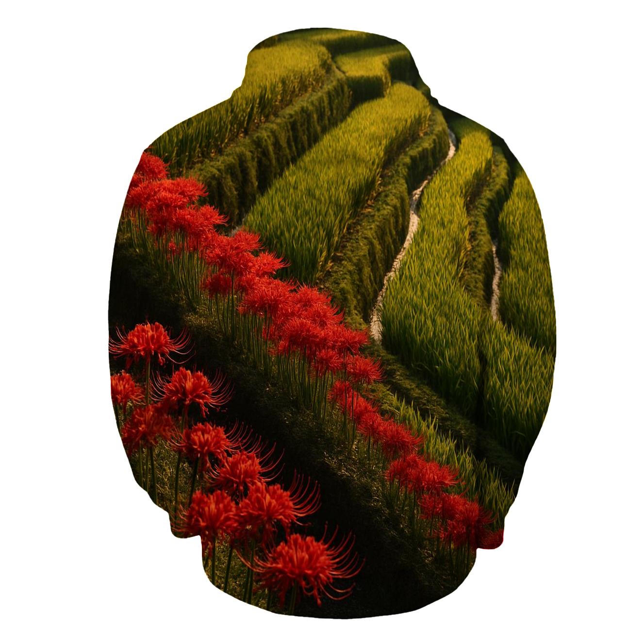 Rice Terrace Borders Of Wild Spider Lily graphic hoodies