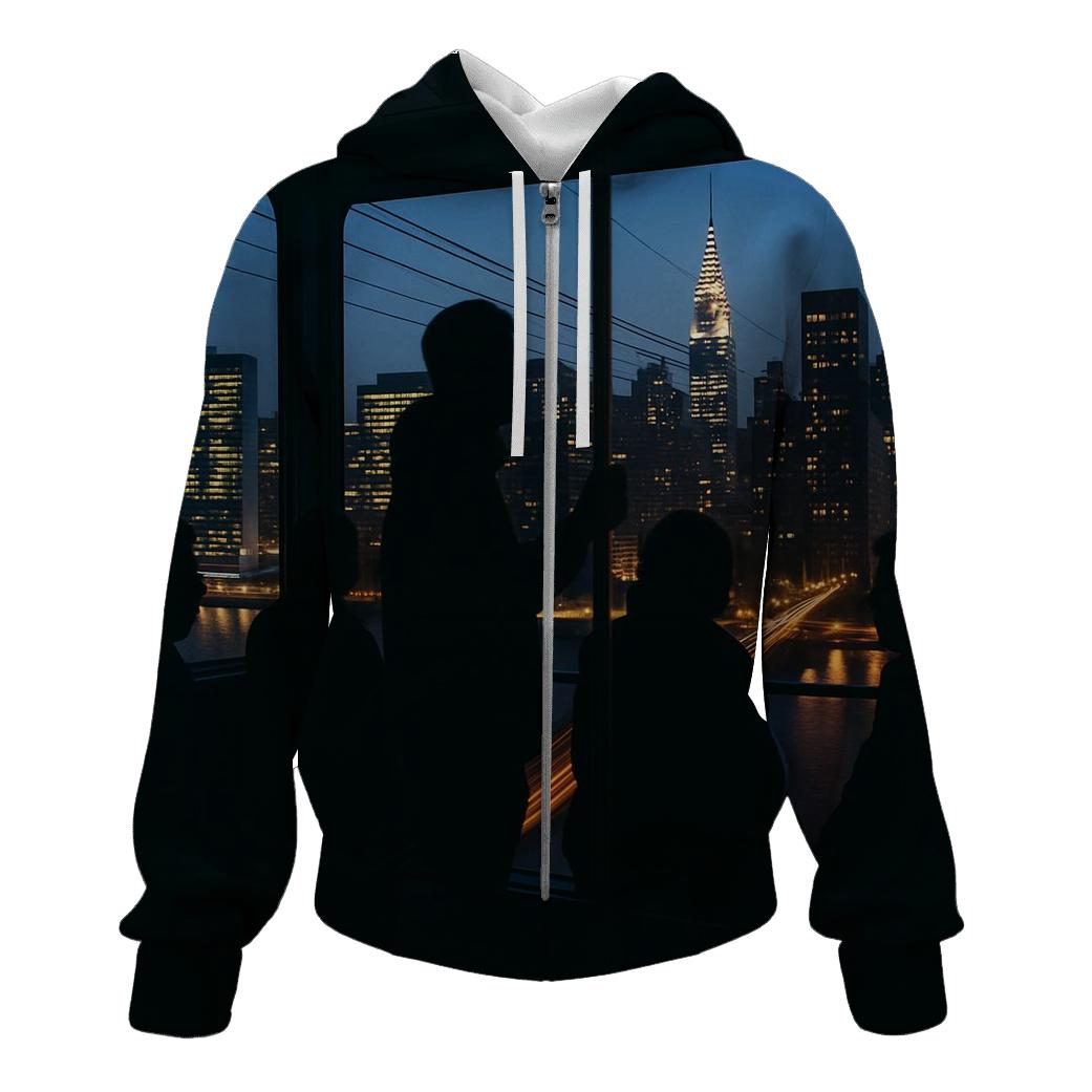 Queensboro Bridge Evening Commute Skyline designer hoodies