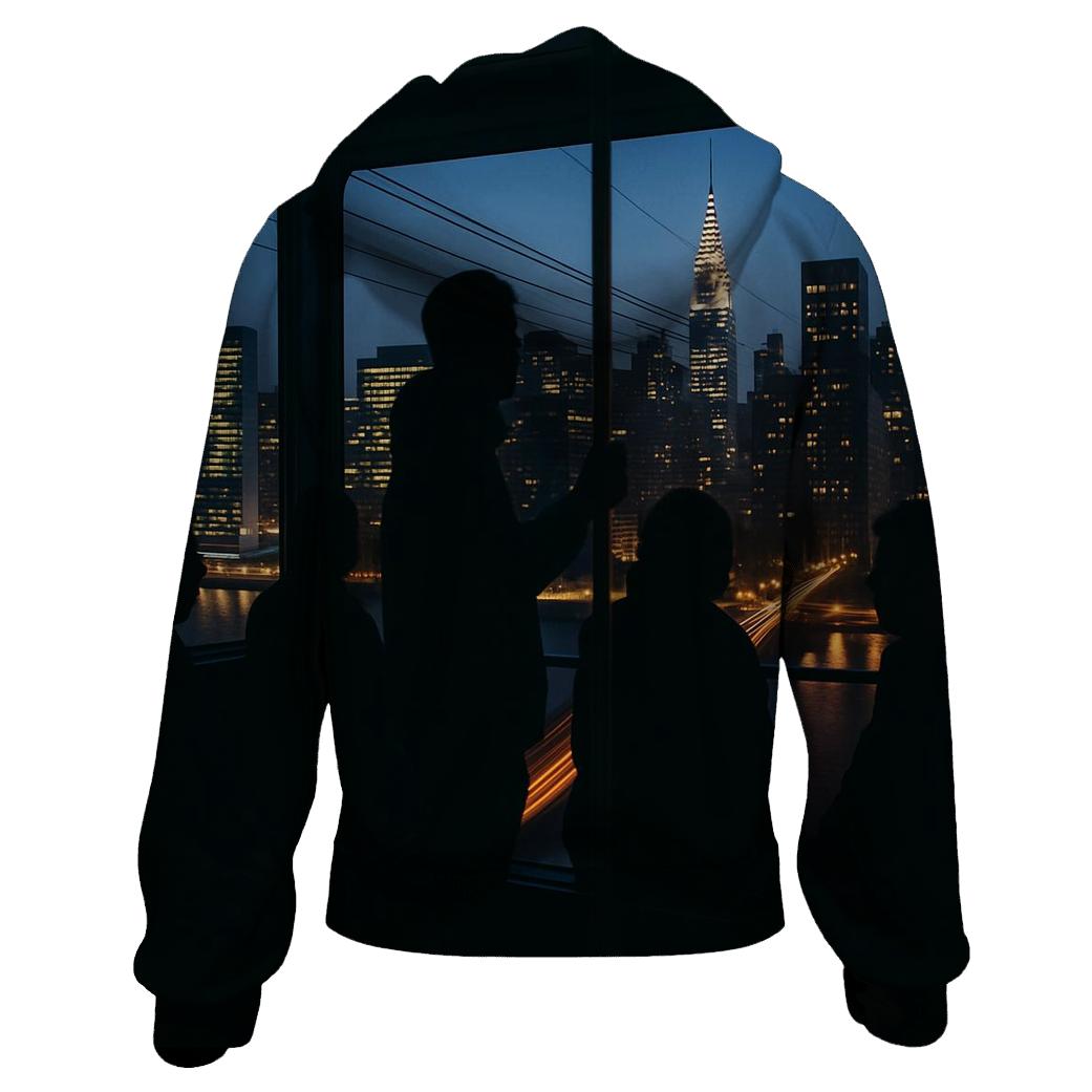 Queensboro Bridge Evening Commute Skyline designer hoodies