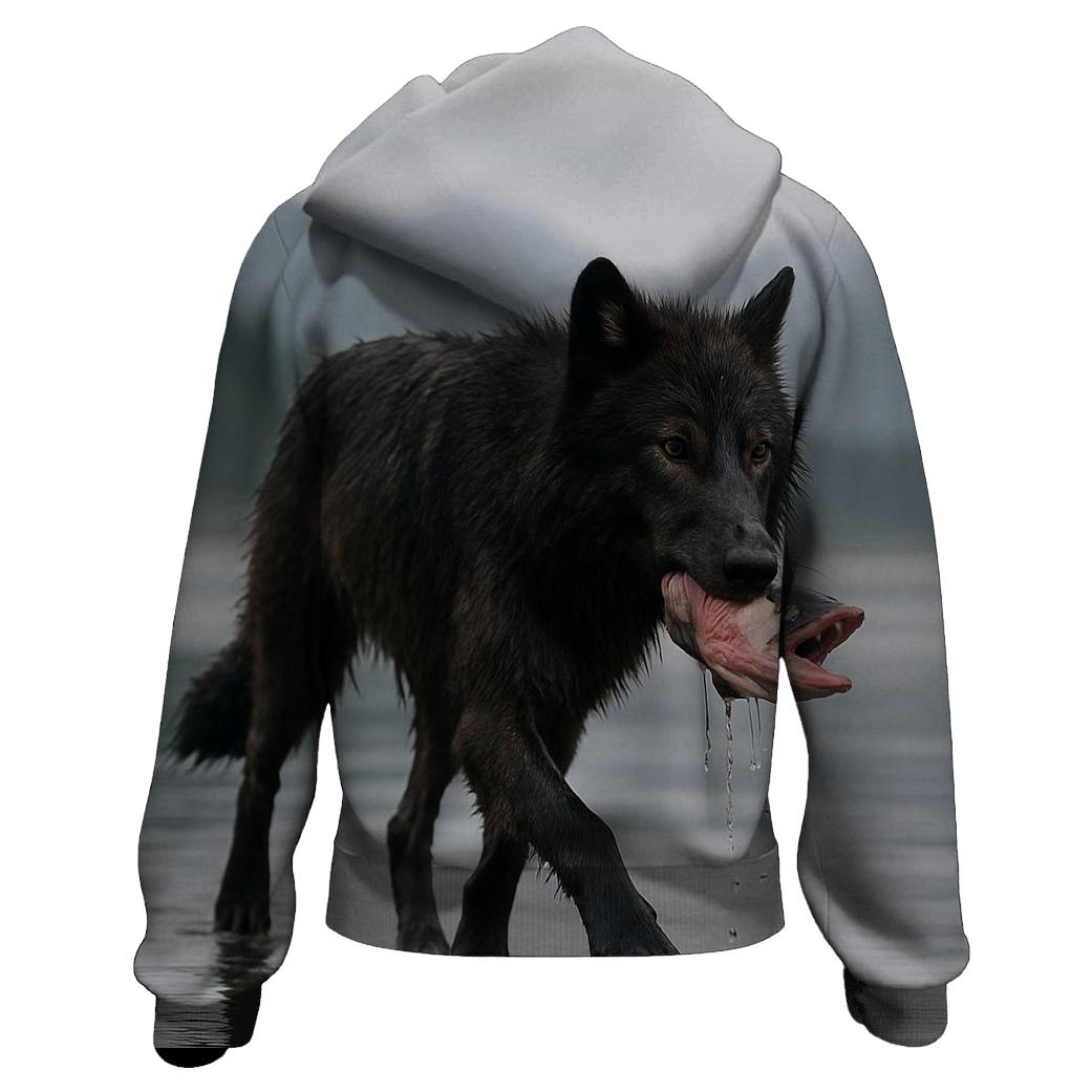 Coastal Wolf Crossing Tidal Flats hoodie trends