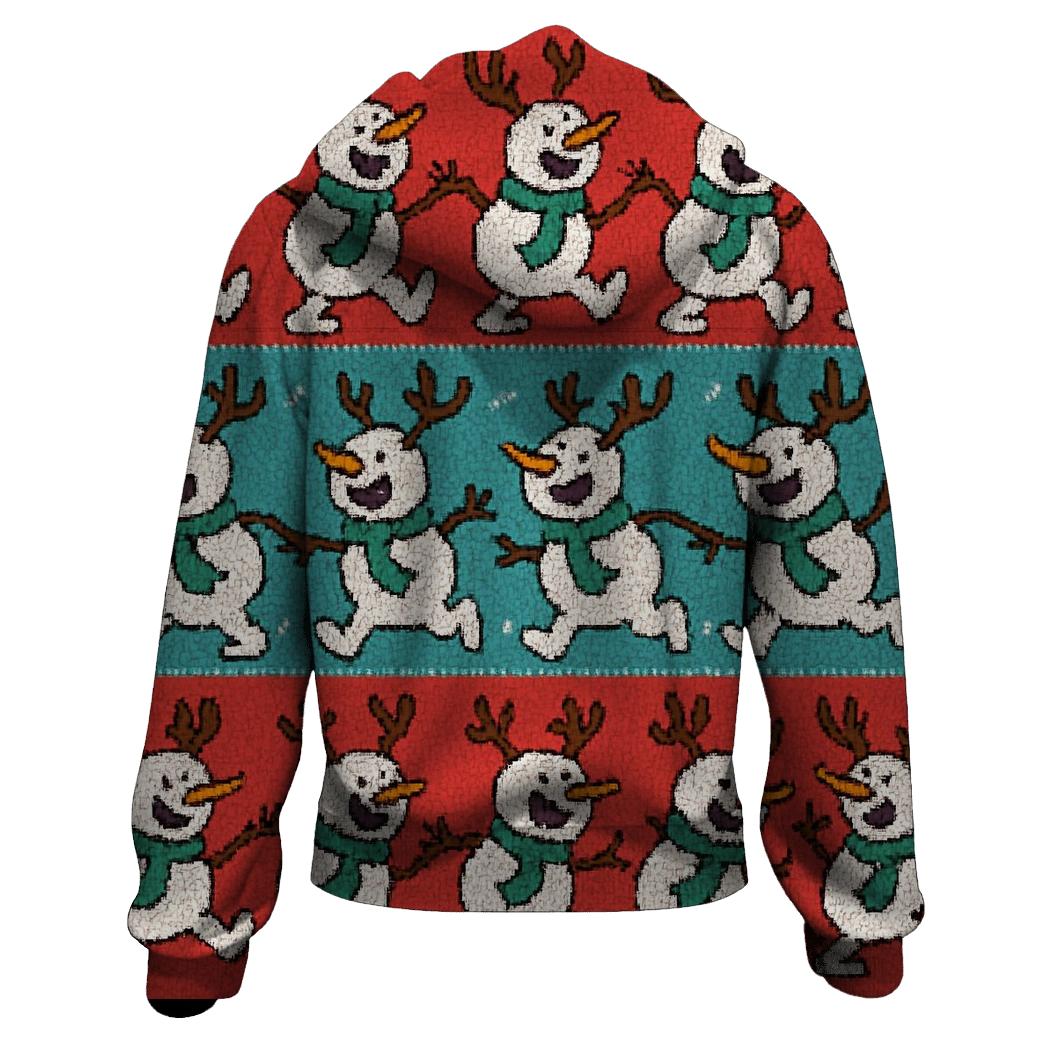 Snowman Antler Conga Line Design hoodie designs