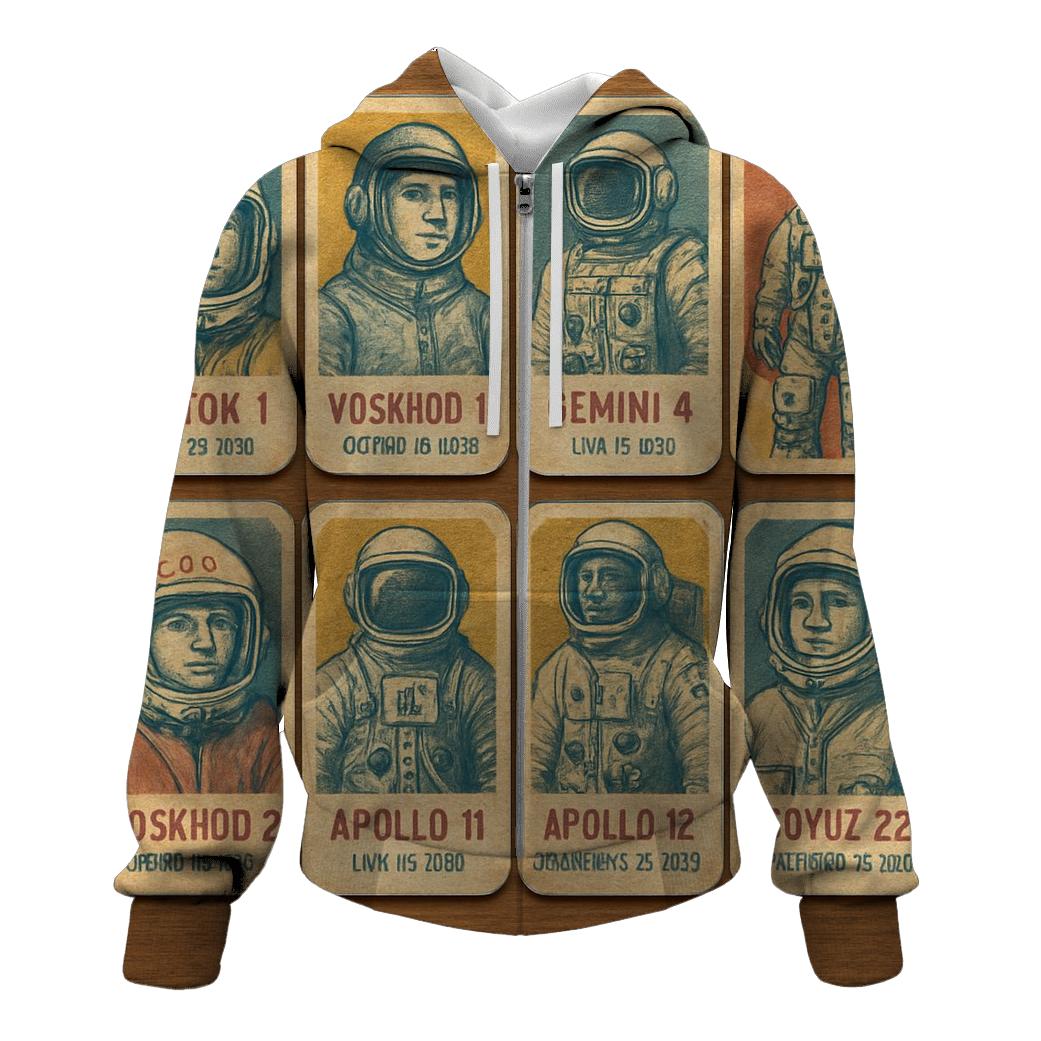 Faded Cosmonaut Trading Card Set designer hoodies